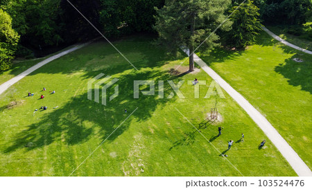 Aerial view  from drone on Park of Edmon de Rothschild 103524476