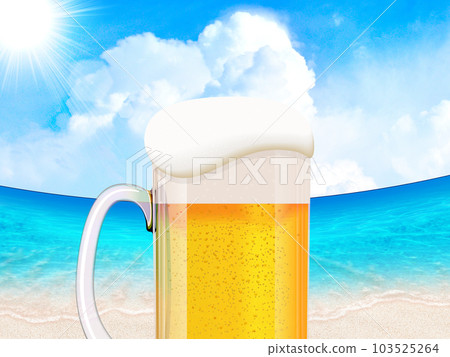Draft beer blue sky background material Draft beer blue sky background material 103525264