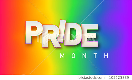 LGBTQ pride month. Pride text label on blurred rainbow background. Human rights or diversity concept. LGBT event banner design template. LGBTQ pride month. Pride text label on blurred rainbow background. Human rights or diversity concept. LGBT event banner design template. 103525889