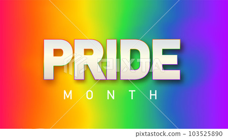 LGBTQ pride month. Pride text label on blurred rainbow background. Human rights or diversity concept. LGBT event banner design template. LGBTQ pride month. Pride text label on blurred rainbow background. Human rights or diversity concept. LGBT event banner design template. 103525890