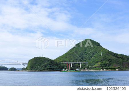 從三隅西港看到的天草列島 103526403