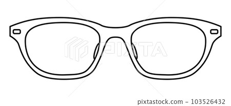 Wellington frame glasses fashion accessory illustration. Sunglass front view for Men, women, unisex silhouette style Wellington frame glasses fashion accessory illustration. Sunglass front view for Men, women, unisex silhouette style 103526432