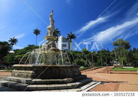 Fountain in the center of Cocotier Square in Noumea, New Caledonia Fountain in the center of Cocotier Square in Noumea, New Caledonia 103527238