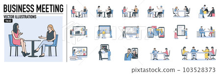 人物商務時尚插畫素材 103528373