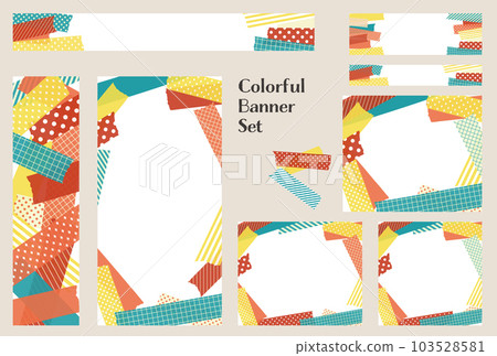 Banner set_masking tape_retro 103528581