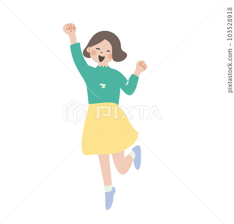 A woman happy with a guts pose A woman happy with a guts pose 103528918