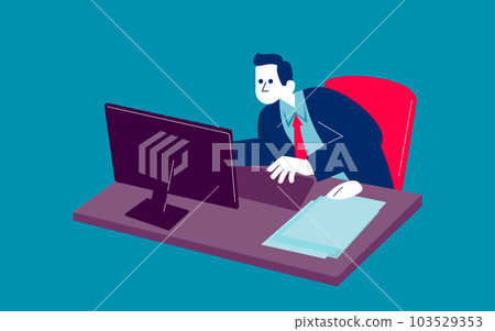 Office worker hurrying for deadline in stress. Business busy employee overloaded with work 103529353
