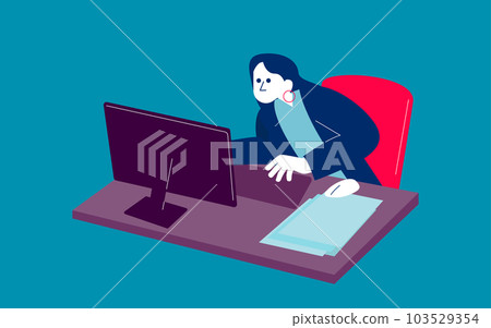 Office worker hurrying for deadline in stress. Business busy employee overloaded with work 103529354