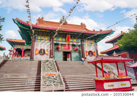 Chinese architecture temple of Wat Leng Noei Yi 2 or Wat Mangkon Kamalawat a giant chinese buddhist temple in downtown 103530044