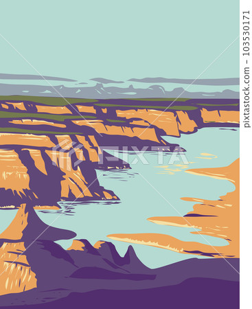 Lake Powell on the Colorado River in Utah and Arizona WPA Art Deco Poster 103530171