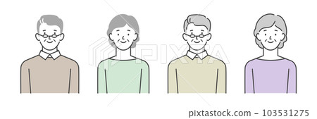 Illustration set of senior generation men and women 103531275