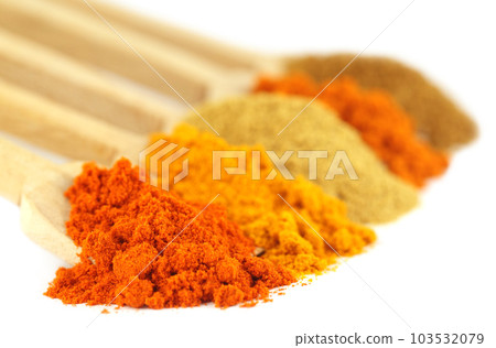 Spices on spoons Spices on spoons 103532079
