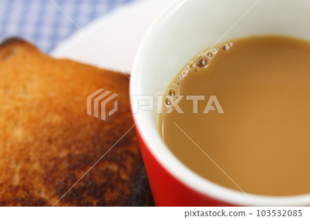 Cup of tea with toast 103532085