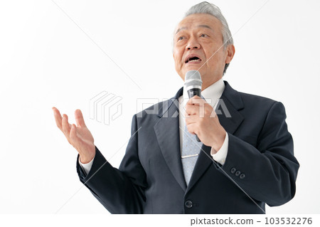 Senior male business with a microphone 103532276