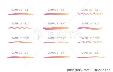 Pink underline brush set drawn with a pen 103533136
