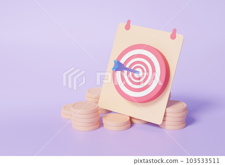 Paper banknotes, isometric map of archery, vision, corporate finance growth investment education concept Paper banknotes, isometric map of archery, vision, corporate finance growth investment education concept 103533511