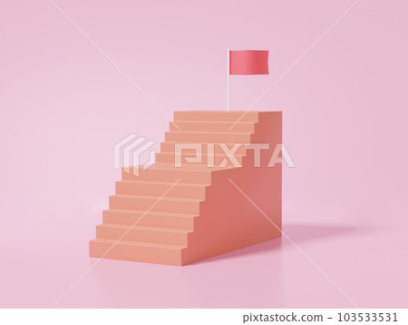 Red flag goal success concept. orange ladder war growth wish commercial finance powder red background Red flag goal success concept. orange ladder war growth wish commercial finance powder red background 103533531