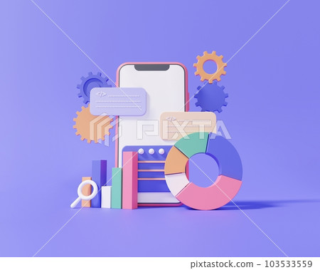 Soft-body equation design concept. Development of mobile application process Personnel Editing under purple background Language development, Statistical user interface system 103533559
