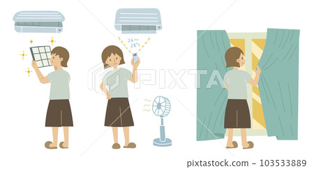 summer power saving illustration summer power saving illustration 103533889