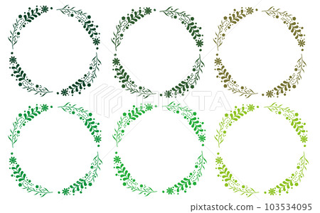 Floral circle frame set illustration Floral circle frame set illustration 103534095