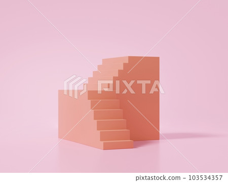 Step by step empty pink background battle plan to grow financial business 103534357