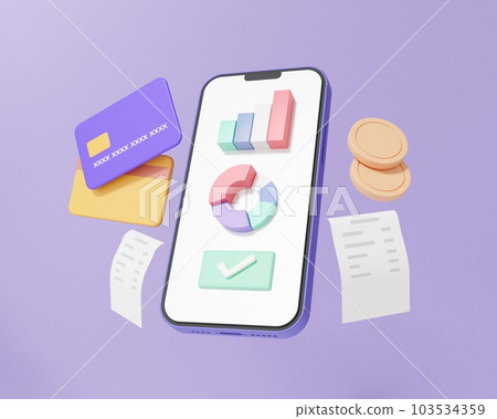 Statistical growth payment money passage application process mobile mutual network bank line payment book single card Japanese purple background floating coins, exchange card concept Statistical growth payment money passage application process mobile mutual network bank line payment book single card Japanese purple background floating coins, exchange card concept 103534359