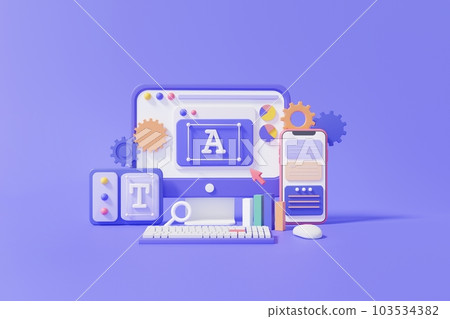 UI-UX設計。 開發者移動系統應用軟體開發理念。 編碼智能手機連接 103534382