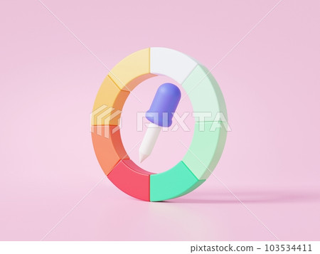 Tong cute glossy tools suction color directory ring icon for design program floating on pink background eyedropper graphic 103534411