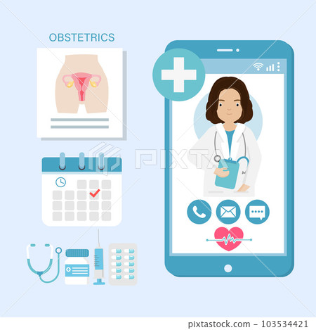 Online medical advice or consultation service, tele medicine for Obsterics department. 103534421