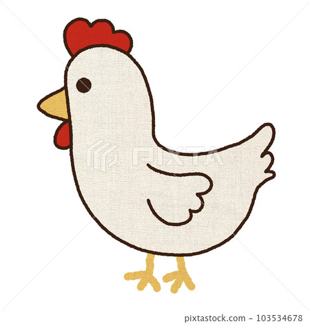 Cute white chicken character Cute white chicken character 103534678
