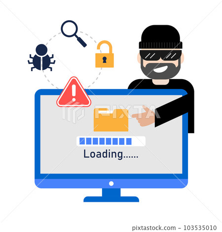 Hacker stealing information and download data from computer 103535010