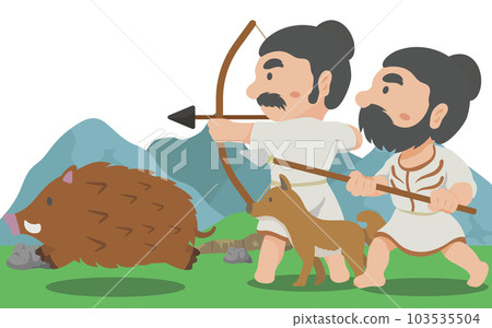 Jomon people hunting 103535504