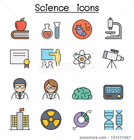 Science color line icon set 103535867