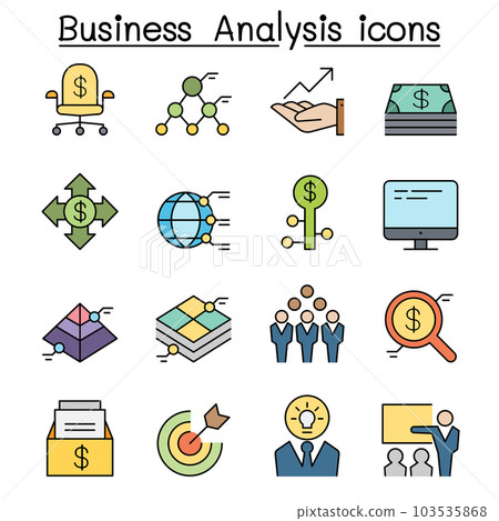 Business Analysis color line icon set 103535868
