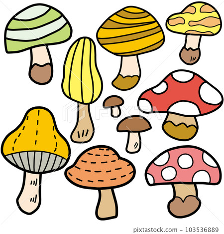 簡單變形的各種蘑菇插圖集 簡單變形的各種蘑菇插圖集 103536889