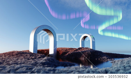 3d render Surreal shaggy surface Grassland mountain landscape background in minimal concept, abstract fantastic dune, panoramic, futuristic beauty meadow. copy space, blue sky and cloudy 3d render Surreal shaggy surface Grassland mountain landscape background in minimal concept, abstract fantastic dune, panoramic, futuristic beauty meadow. copy space, blue sky and cloudy 103536932