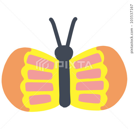 A pop and colorful deformed butterfly illustration 103537167