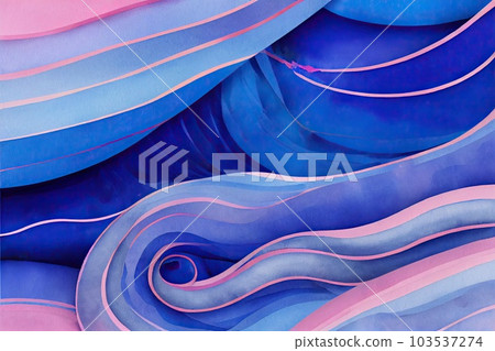 Abstract pink blue wavy with blurred light curved lines background. illustration. neutral, color stripes, background. soft pastel color. wave background. Generative AI. Abstract pink blue wavy with blurred light curved lines background. illustration. neutral, color stripes, background. soft pastel color. wave background. Generative AI. 103537274