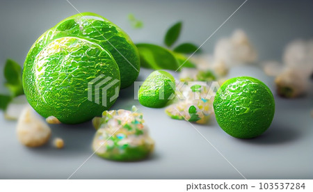 lime juice with lime slices on wooden table. Detox diet. Generative AI lime juice with lime slices on wooden table. Detox diet. Generative AI 103537284