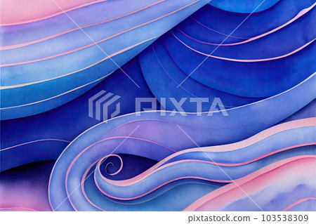 Abstract pink blue wavy with blurred light curved lines background. illustration. neutral, color stripes, background. soft pastel color. wave background. Generative AI. Abstract pink blue wavy with blurred light curved lines background. illustration. neutral, color stripes, background. soft pastel color. wave background. Generative AI. 103538309