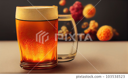 beer in bar and free space for your decoration. Generative AI. 103538523