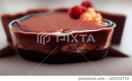 close up of fresh chocolate mousse on table.Generative AI 103538759