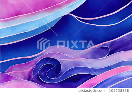 Abstract pink blue wavy with blurred light curved lines background. illustration. neutral, color stripes, background. soft pastel color. wave background. Generative AI. Abstract pink blue wavy with blurred light curved lines background. illustration. neutral, color stripes, background. soft pastel color. wave background. Generative AI. 103538828