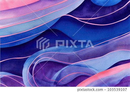 Abstract pink blue wavy with blurred light curved lines background. illustration. neutral, color stripes, background. soft pastel color. wave background. Generative AI. Abstract pink blue wavy with blurred light curved lines background. illustration. neutral, color stripes, background. soft pastel color. wave background. Generative AI. 103539107