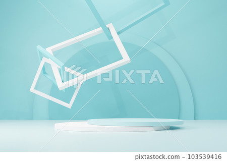 3d background abstract sky blue empty podium with geometric shapes podium and circle for product presentation scene in minimalist style 3d background abstract sky blue empty podium with geometric shapes podium and circle for product presentation scene in minimalist style 103539416
