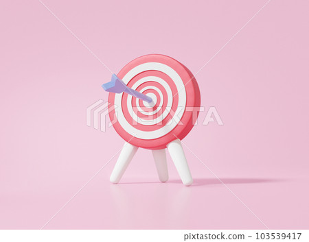 3d bow, archer target planning business financial growth pink background. Investing in Educational Philosophy 3d bow, archer target planning business financial growth pink background. Investing in Educational Philosophy 103539417