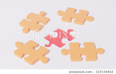 3D rendering brainstorming teamwork concept. Positioning the Complete Jigsaw Collaboration in Business Development 103539483