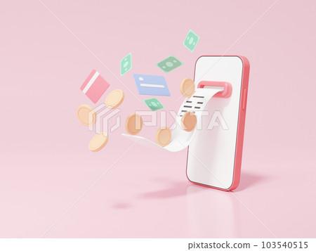 3D Rendering Smartphone Floating on Online Payment Coins and Banknotes Exchange Transfer Transaction Concept 3D Rendering Smartphone Floating on Online Payment Coins and Banknotes Exchange Transfer Transaction Concept 103540515