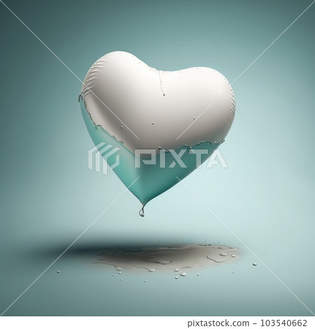 holiday illustration of flying bunch of blue balloon hearts. Happy Valentines Day.Generative AI. 103540662