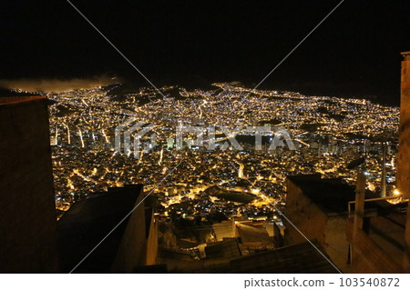 Night view of the old town of La Paz, Bolivia Night view of the old town of La Paz, Bolivia 103540872